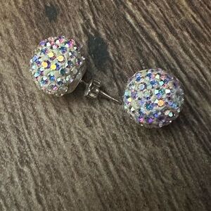 Sparkling Crystal Silver 925 Stud Earrings